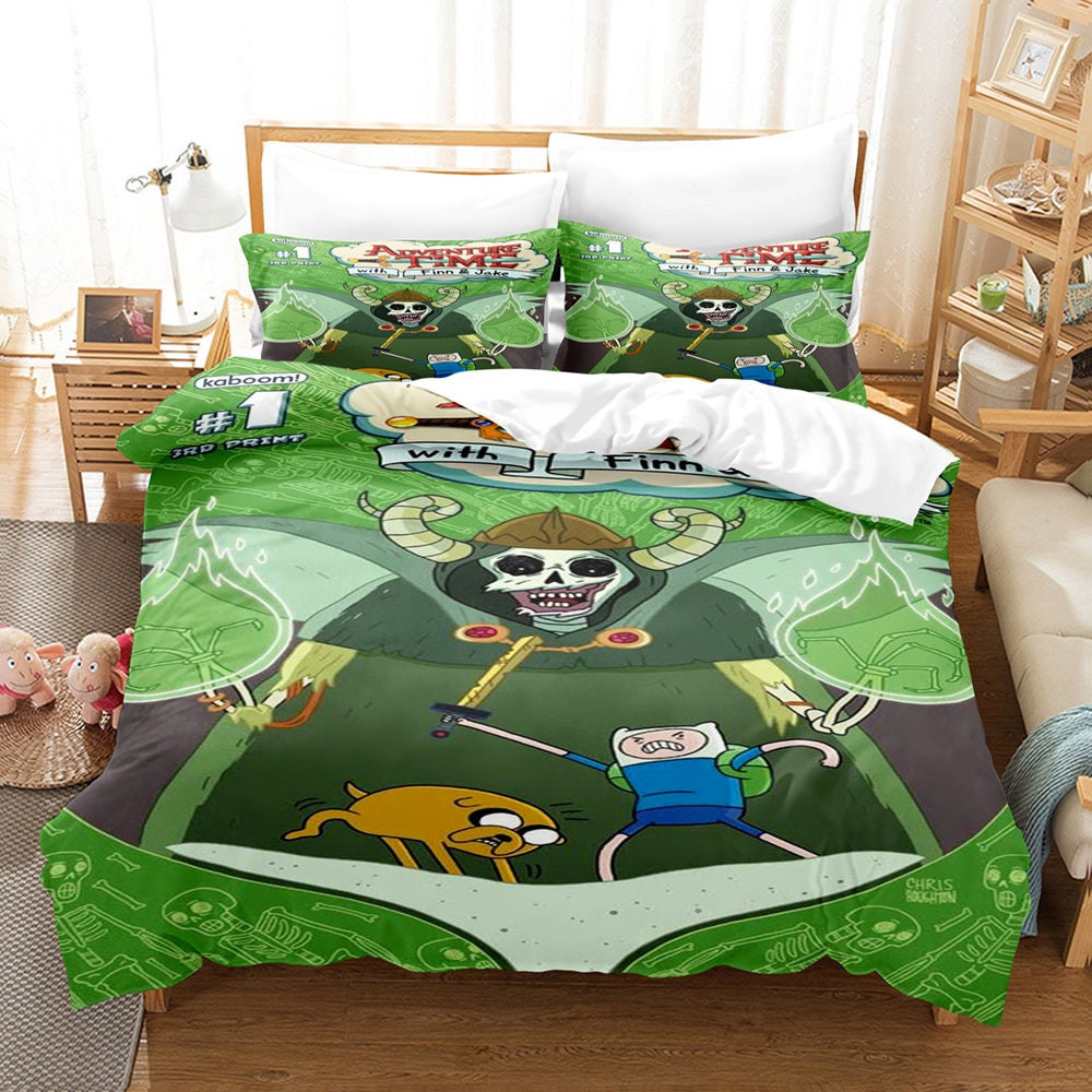 3D Printed Adventure Time with Finn and Jake Bedding Set Duvet Cover Pillowcase