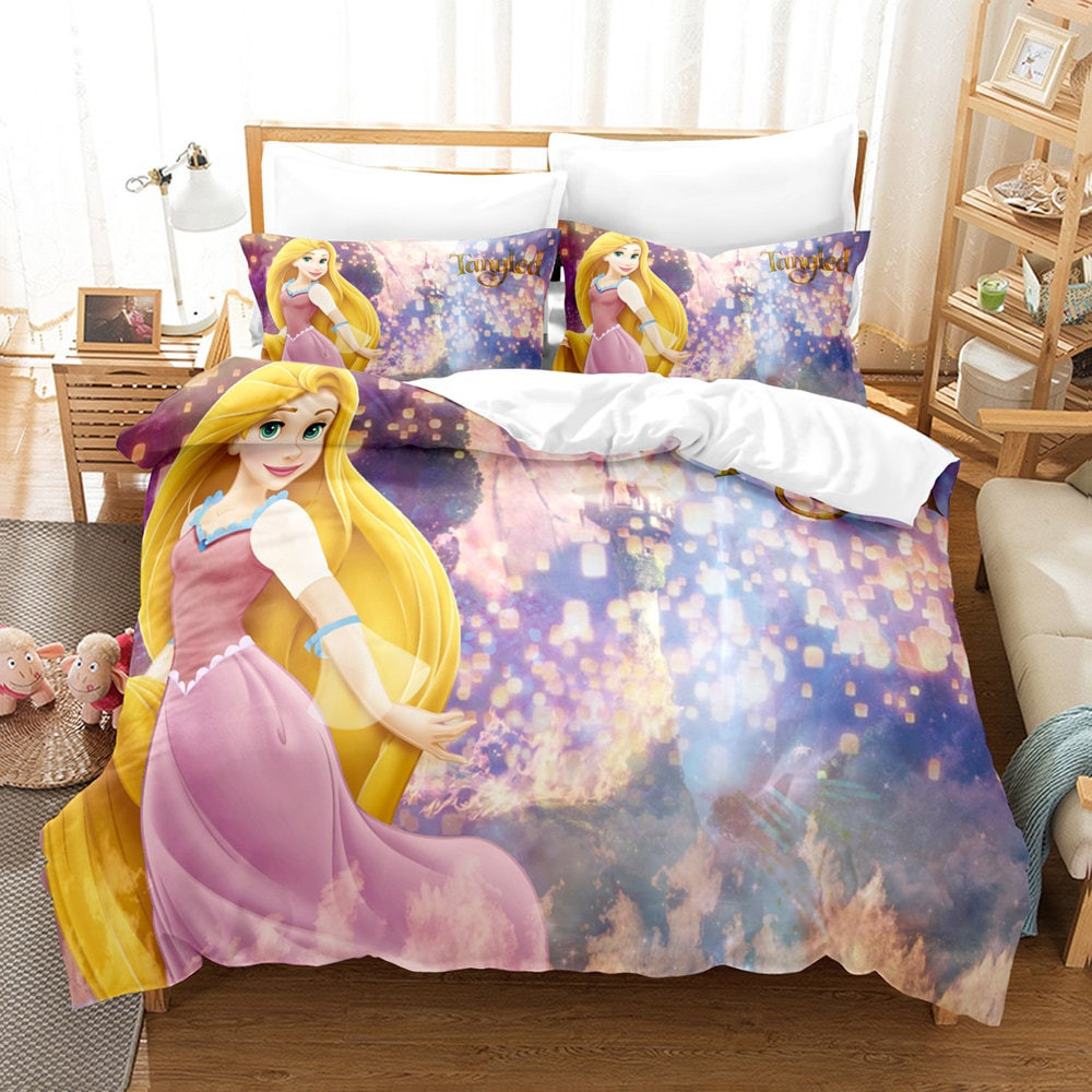 3D Printed Disney Rapunzel Bedding Set Duvet Cover Pillowcase
