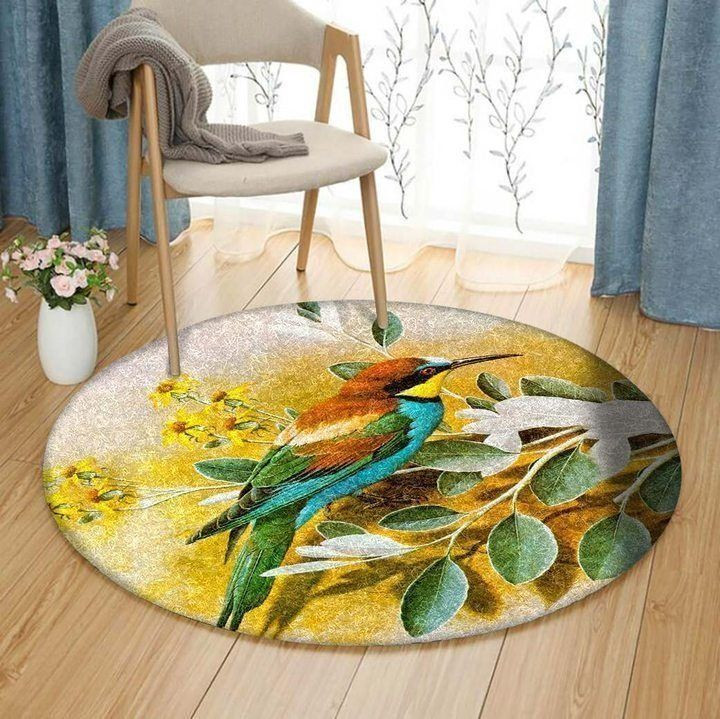 A Beautiful Bird Round Rug Carpet Bedroom Livingroom Home Decor
