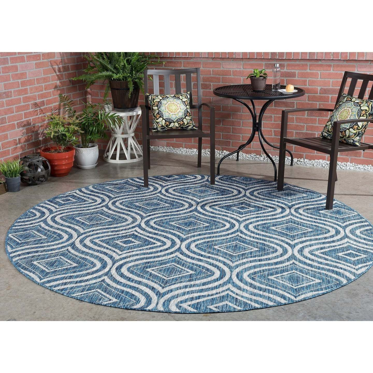 Alise Colonnade Contemporary Geometric Round Rug Carpet Bedroom Livingroom Home Decor