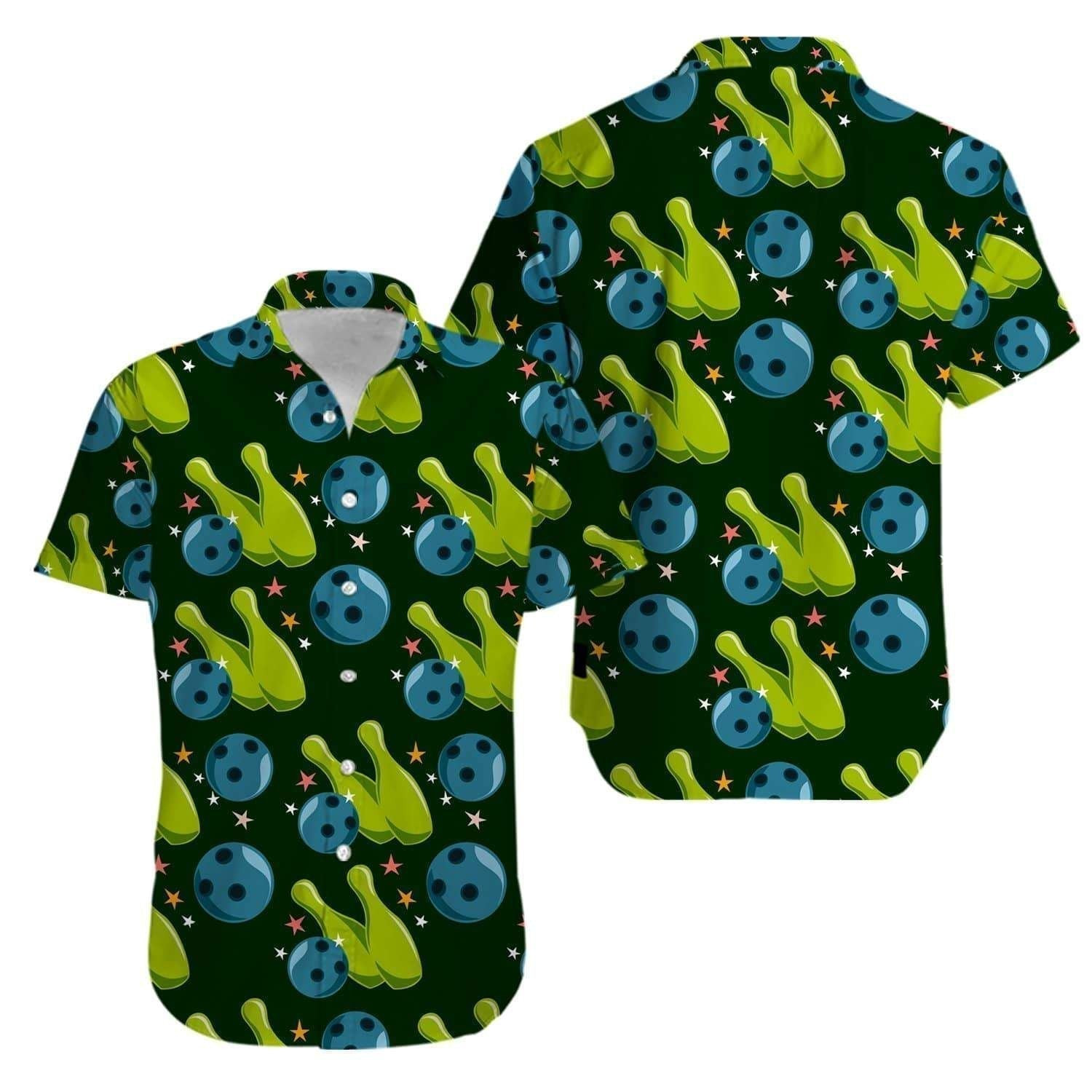 Amazing Bowling Strike Green Hawaiian Shirt