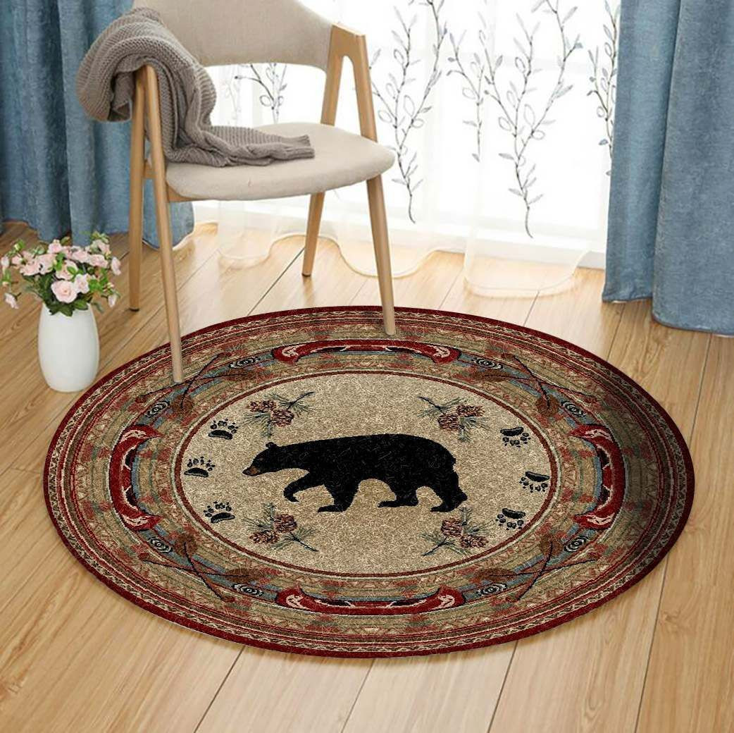 Bear Round Rug Carpet Bedroom Livingroom Home Decor