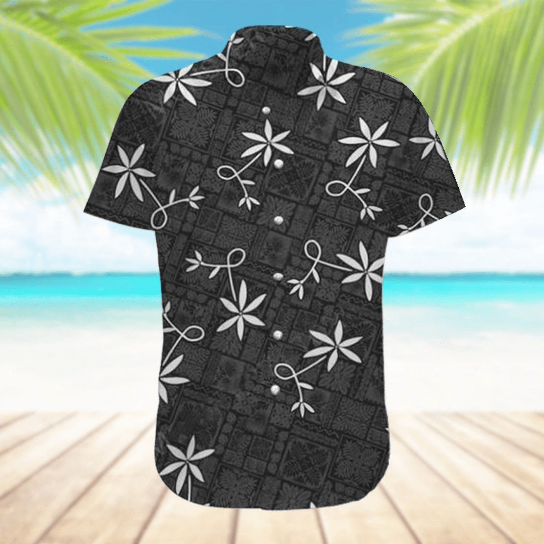 Black Tropical Hawaiian Shirt