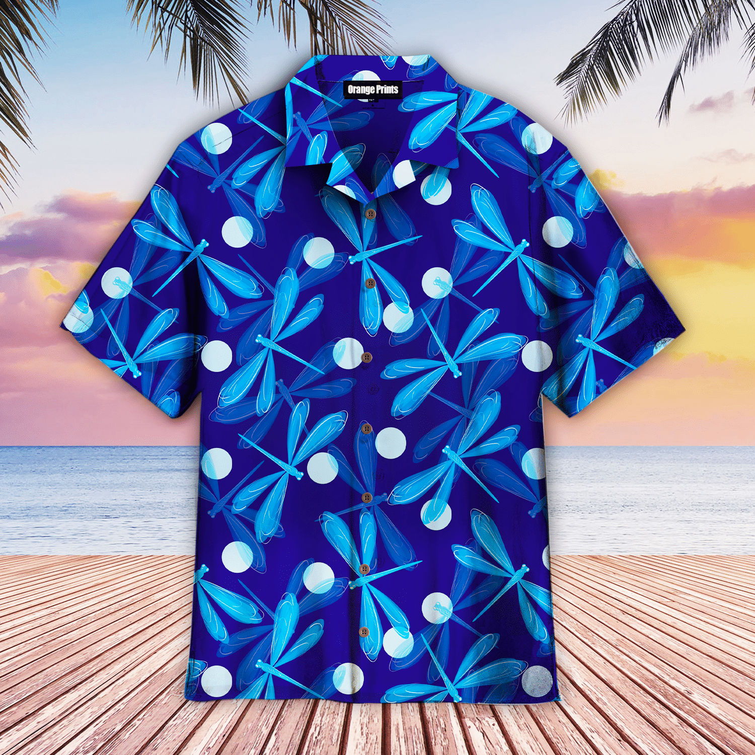 Blue Dragonfly Hawaiian Shirt