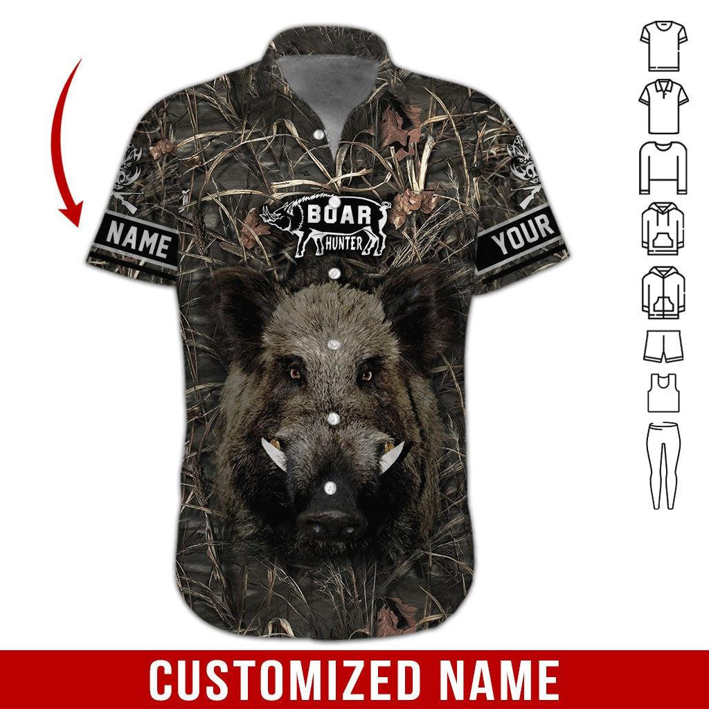 Boar Hunter Style Personalized Hawaiian Shirt