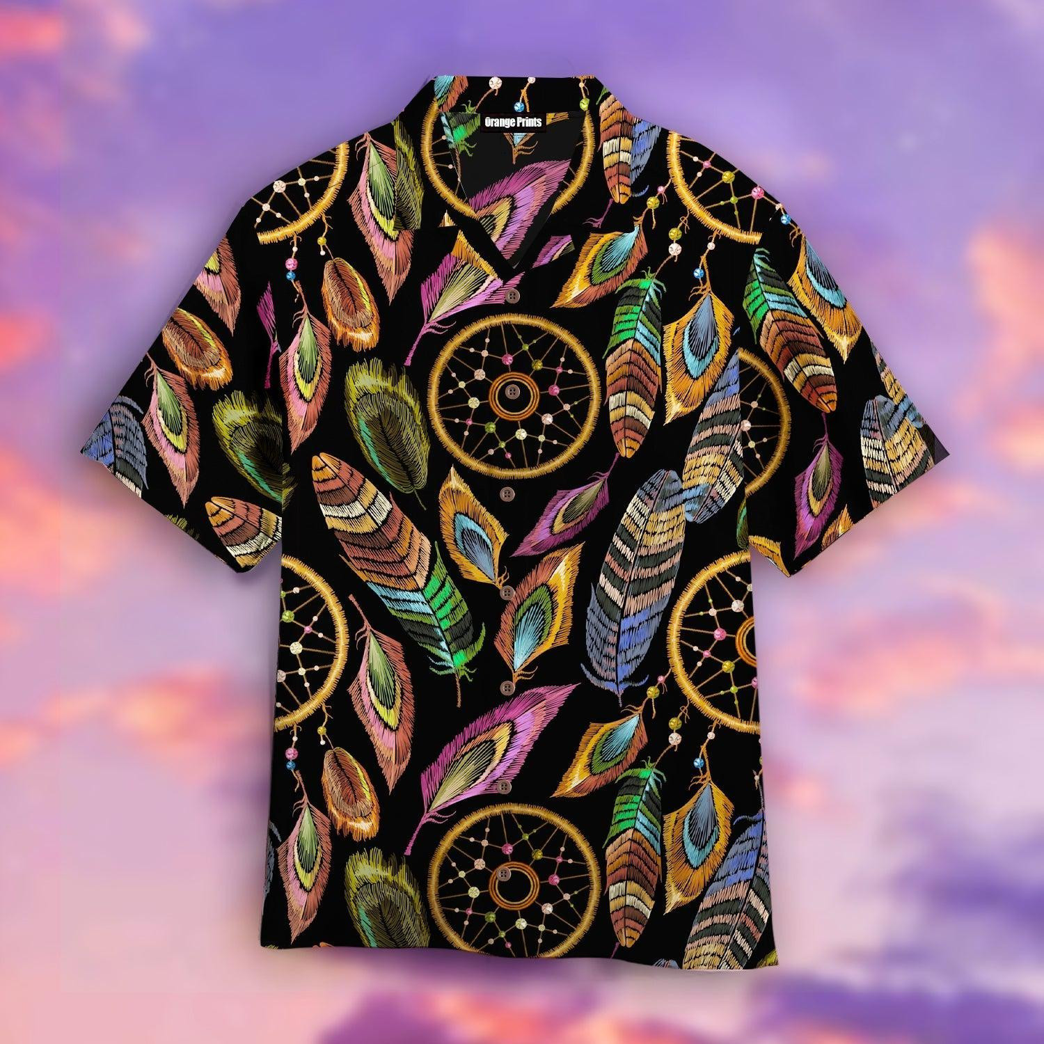 Boho Peacock Dream Catcher Feather Pattern Hawaiian Shirt