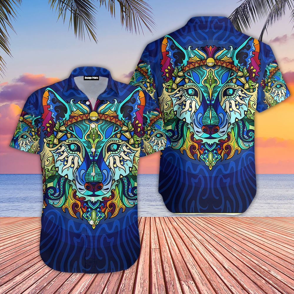 Boho Wolf Hippie Hawaiian Shirt