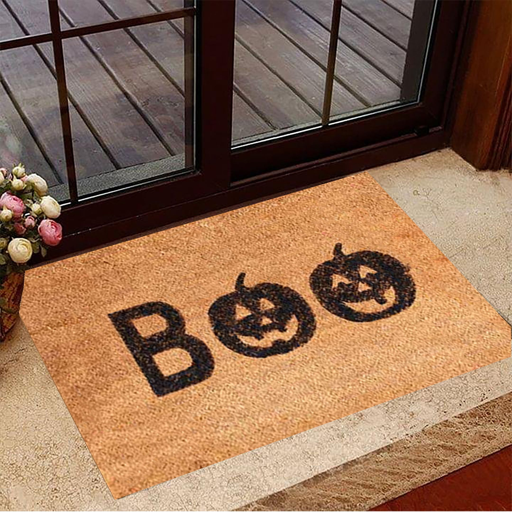 Boo Rubber Doormat Pumpkin Halloween Rubber Doormat For Front Door Halloween Merch