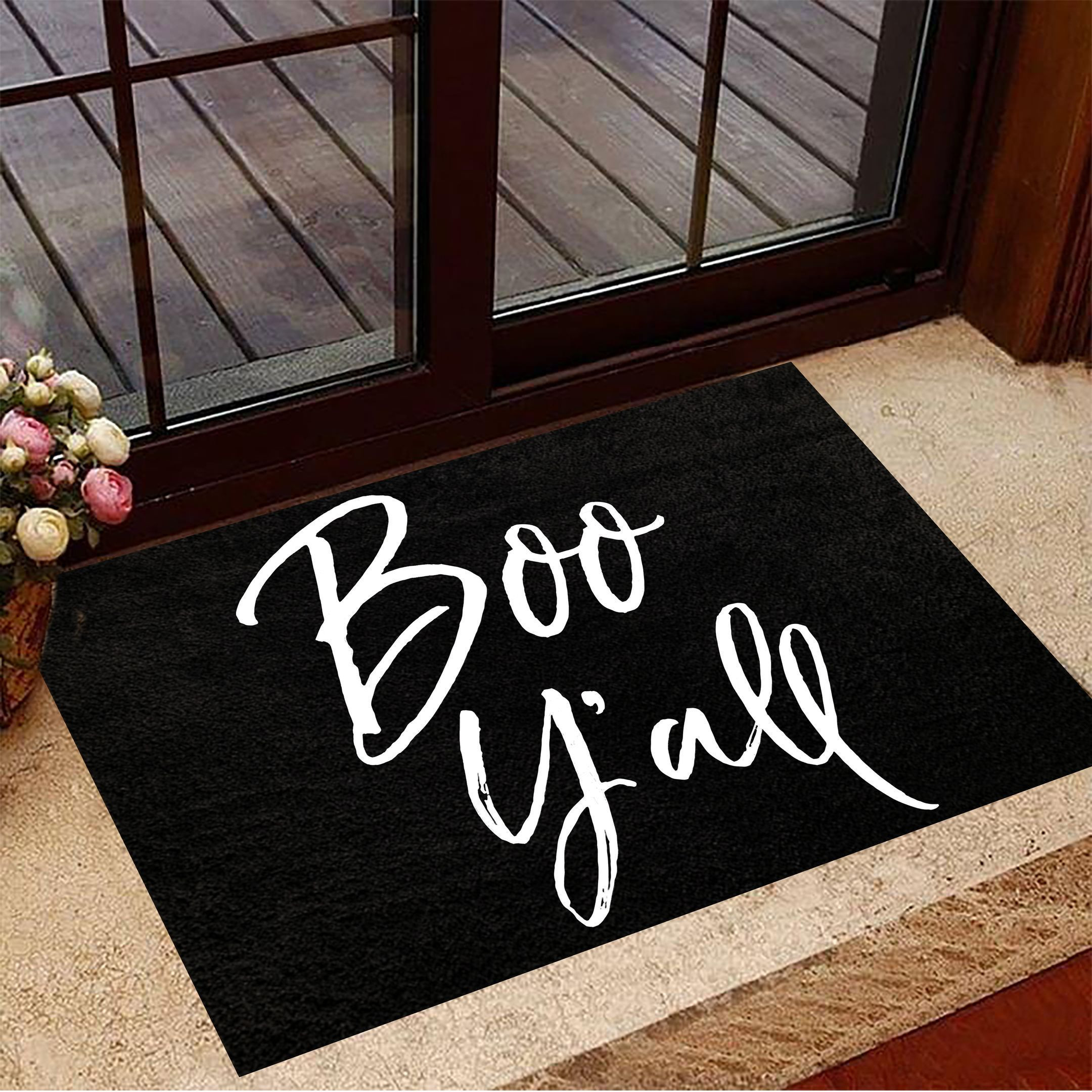 Boo Y'all Rubber Doormat Halloween Welcome Mat Boo Gift Ideas
