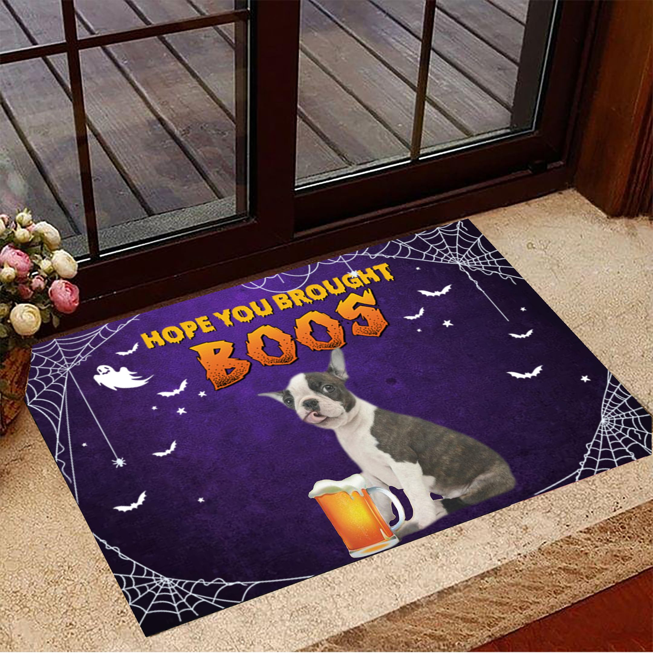 Boston You Brought Boos Rubber Doormat Inside Door Mats Halloween Home Decor