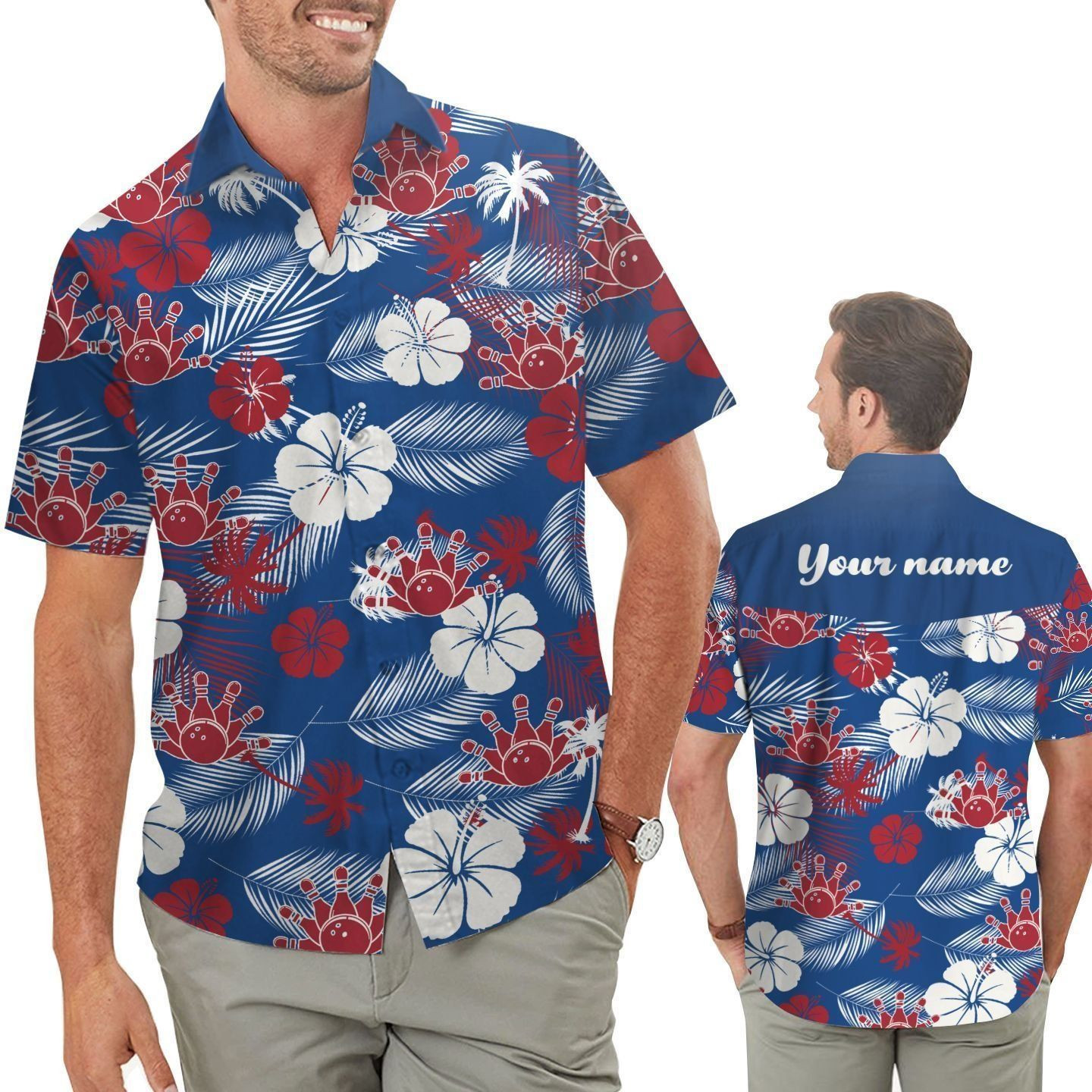 Bowling Aloha Floral Tropical Personalized Hawaiian Shirt