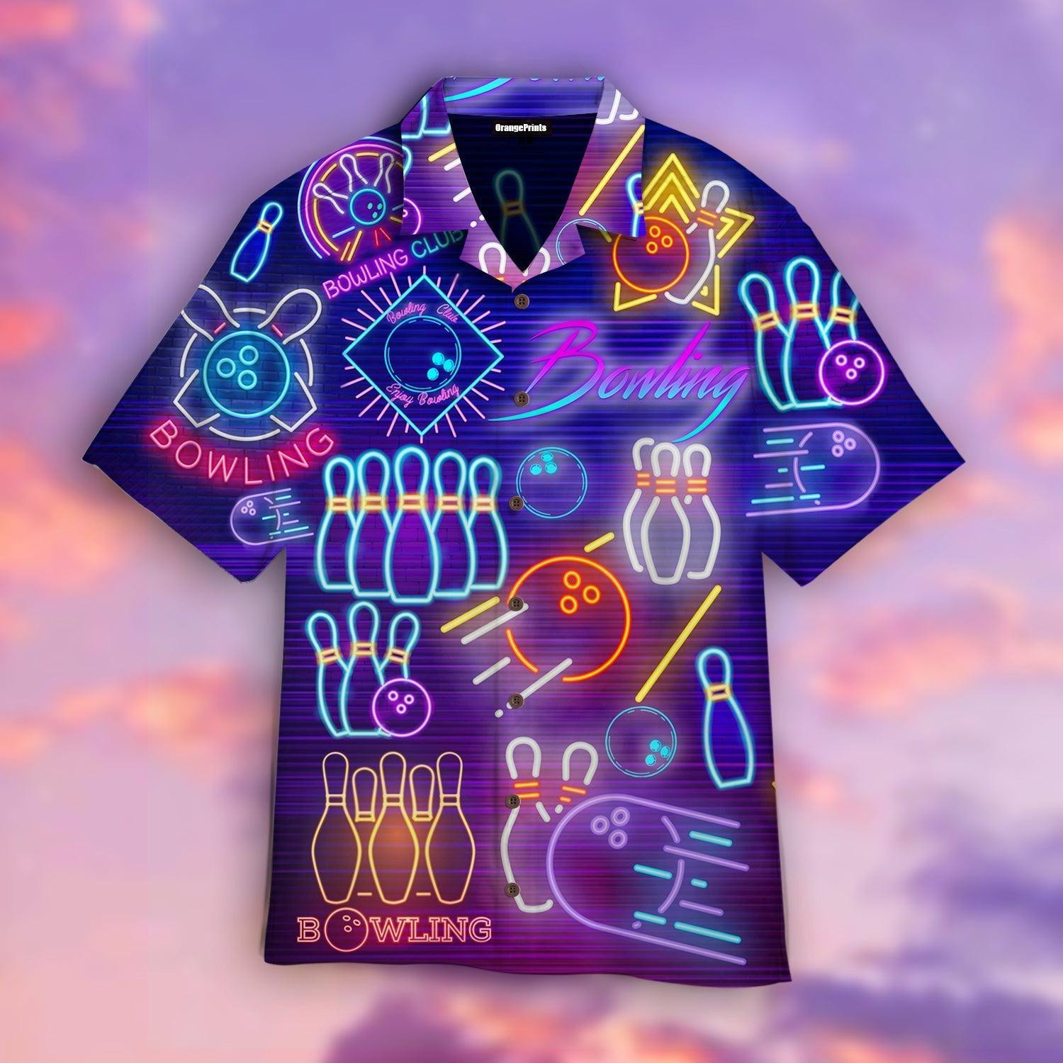 Bowling Club Neon Hawaiian Shirt