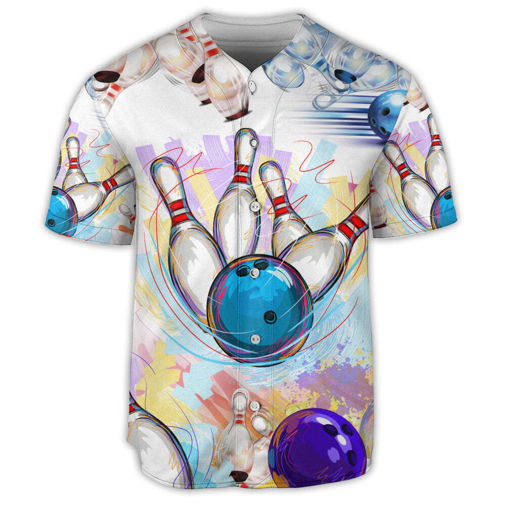 Bowling Love Bowling Every Day Art Style Baseball Jersey