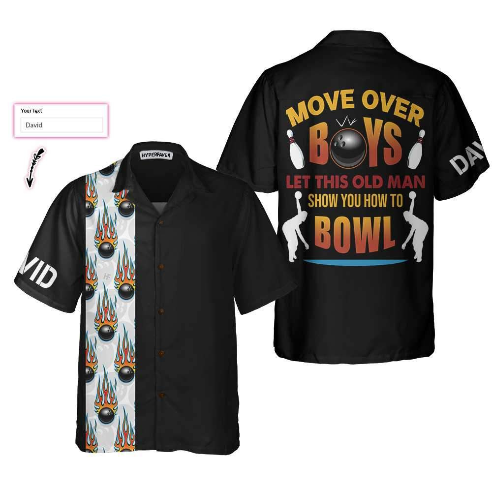 Bowling Move Over Boys Personalized Hawaiian Shirt
