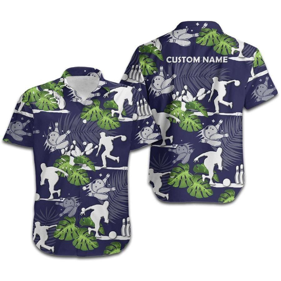 Bowling Player Tropical Floral Personalized Hawaiian Shirt