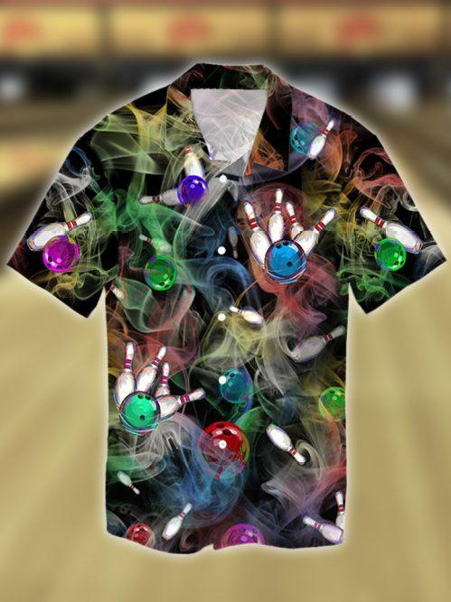 Bowling Rainbow Smoke Hawaiian Shirt