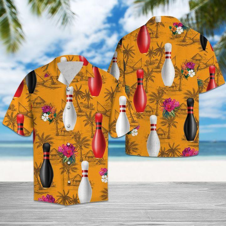 Bowling Tropical Flowers Hawaiian Shirt