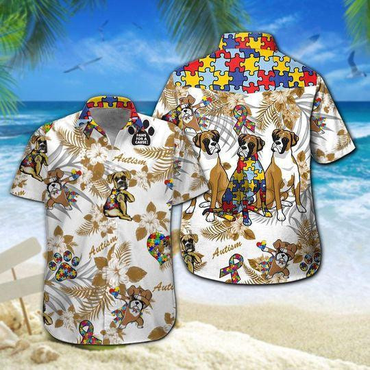 Boxer Autism Hawaiian Hawaiian Shirt