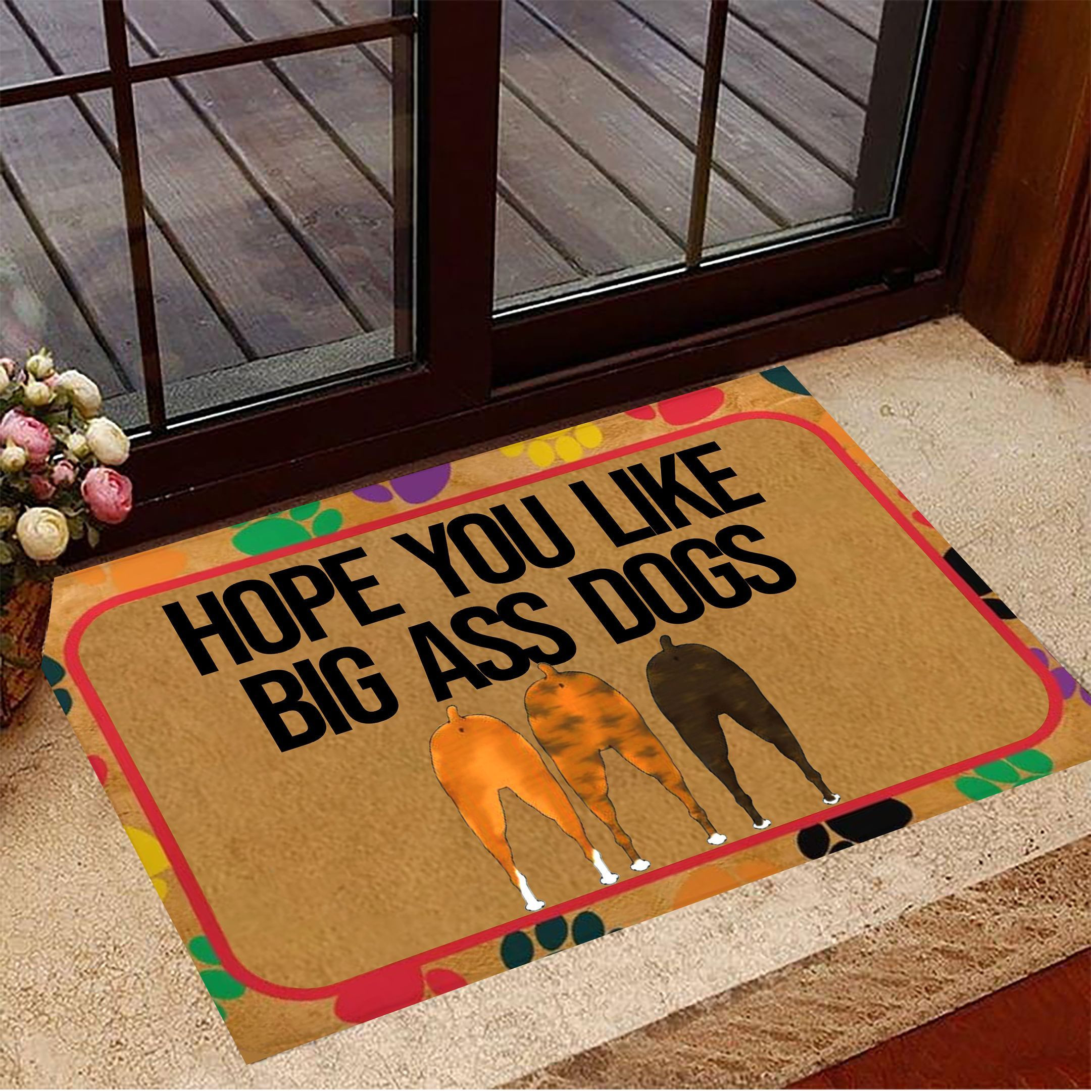 Boxer Hope You Like Big Ass Dogs Rubber Doormat Humorous Funny Welcome Mat For Dog Owners