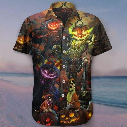 Boxer Pumpkin King Halloween Hawaiian Shirt