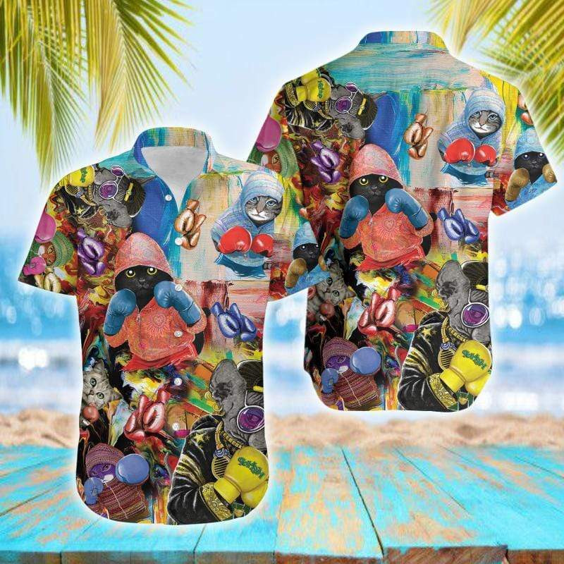 Boxing Cats Cute Hawaiian Shirt