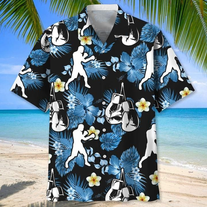 Boxing Tropical Print Hawaiian Shirt
