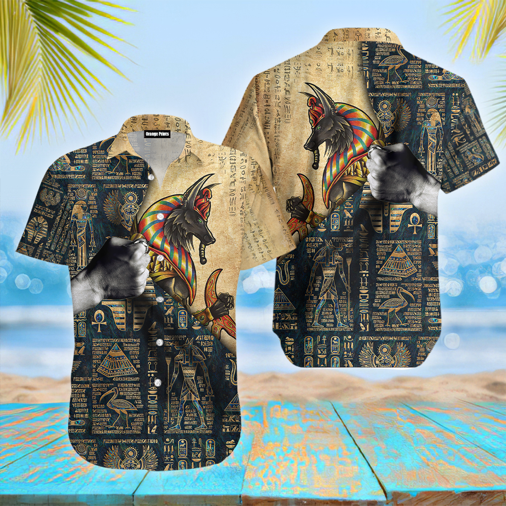 Brave Anubis Ancient Egyptian Mythology Hawaiian Shirt