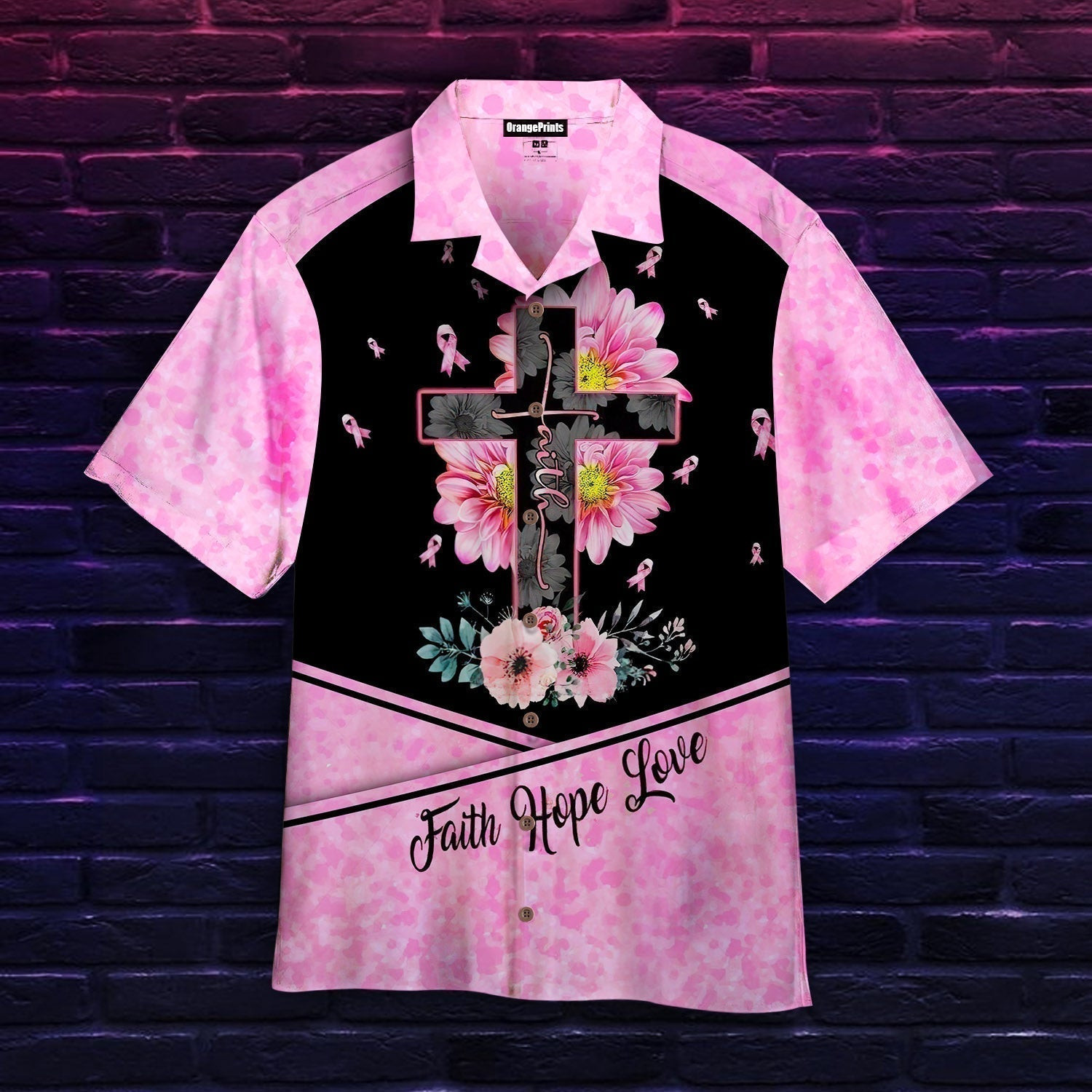 Breast Cancer Faith Hope Love Hawaiian Shirt