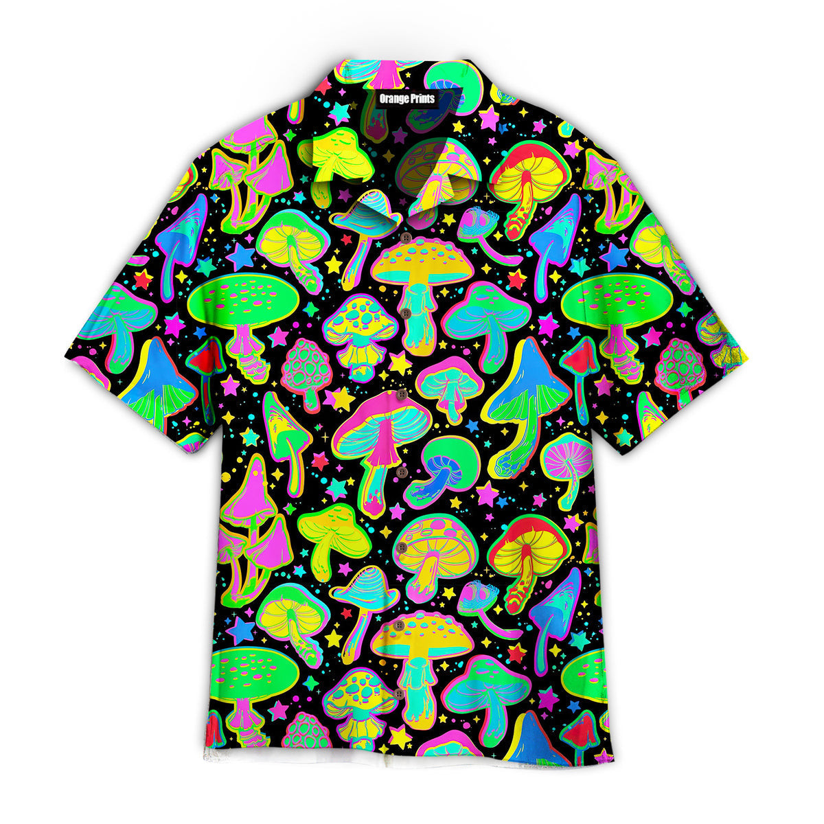 Bright Psychedelic Mushrooms Hawaiian Shirt