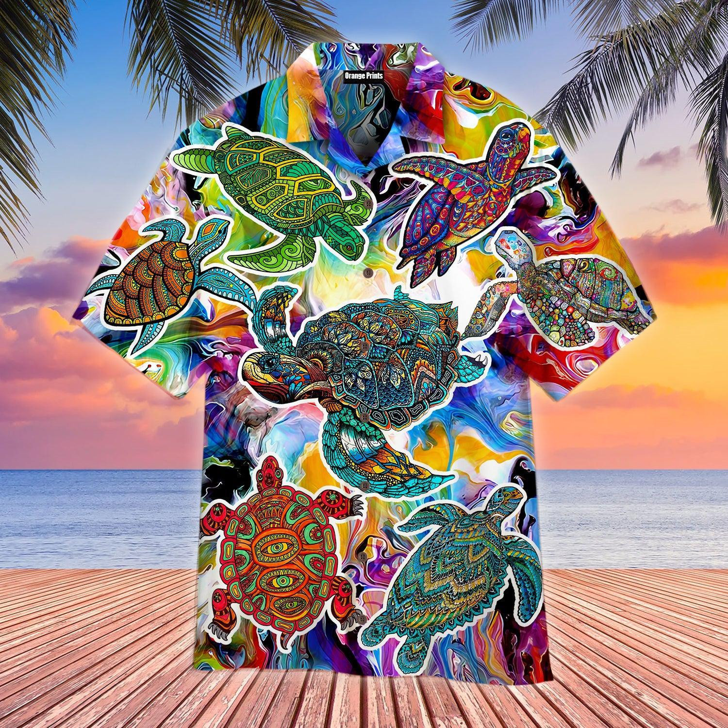 Brocade Turtle Love Life Hawaiian Shirt