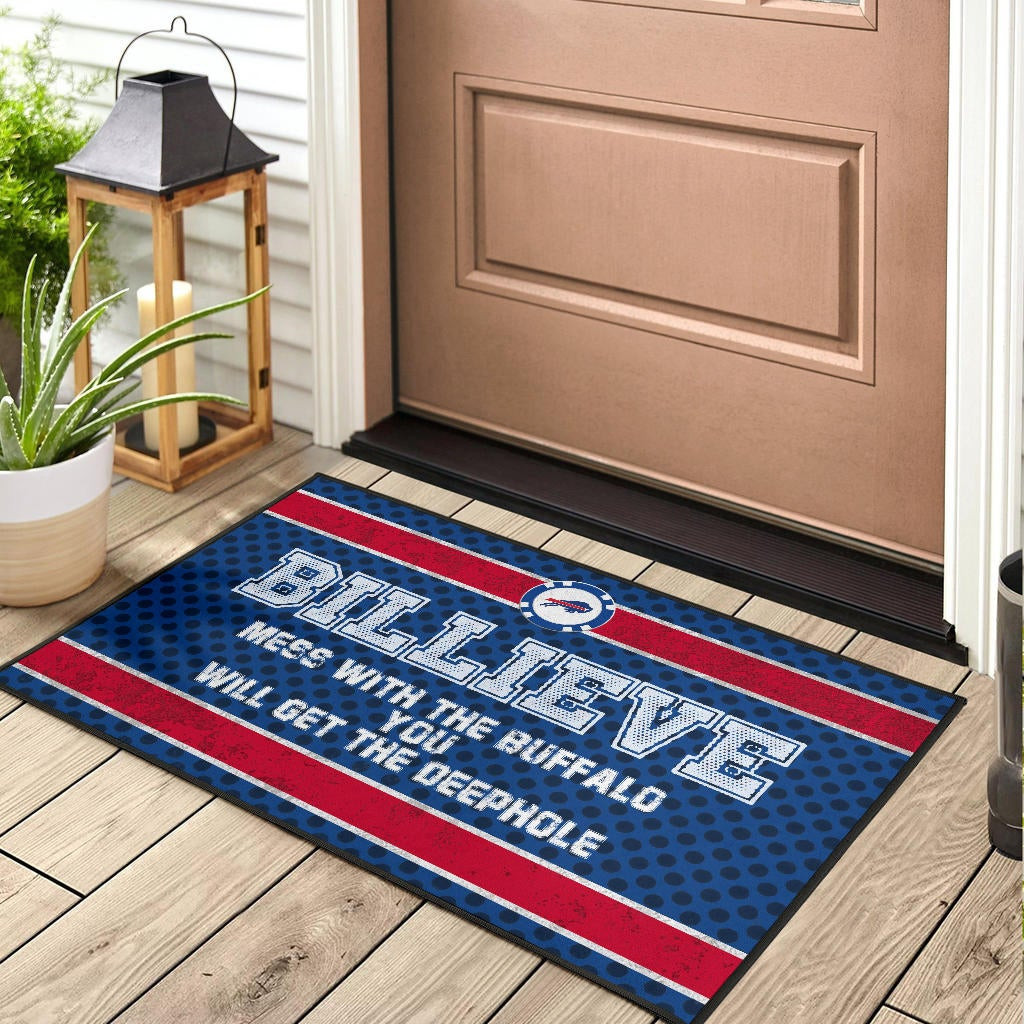 Buffalo Bills American Football Team Rubber Doormat Billieve Mess With The Buffalo You Will Get The Deephole Rubber Doormat Home Decor - Image 3