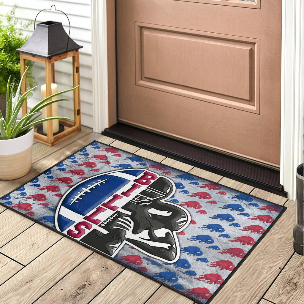 Buffalo Bills American Football Team Rubber Doormat Human Shield With Rugby Ball Buffalo Silhouette Patterns Rubber Doormat Home Decor - Image 3