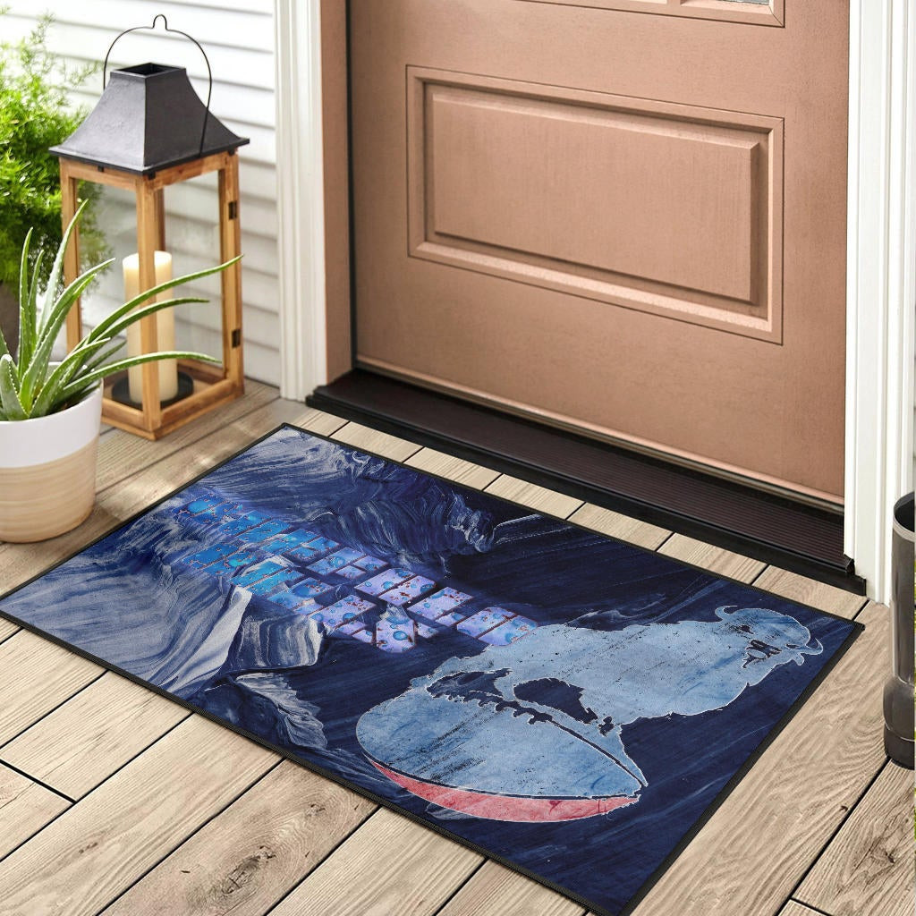 Buffalo Bills American Football Team Rubber Doormat Proud Buffalo Standing On Rugby Ball Painting Rubber Doormat Home Decor - Image 3