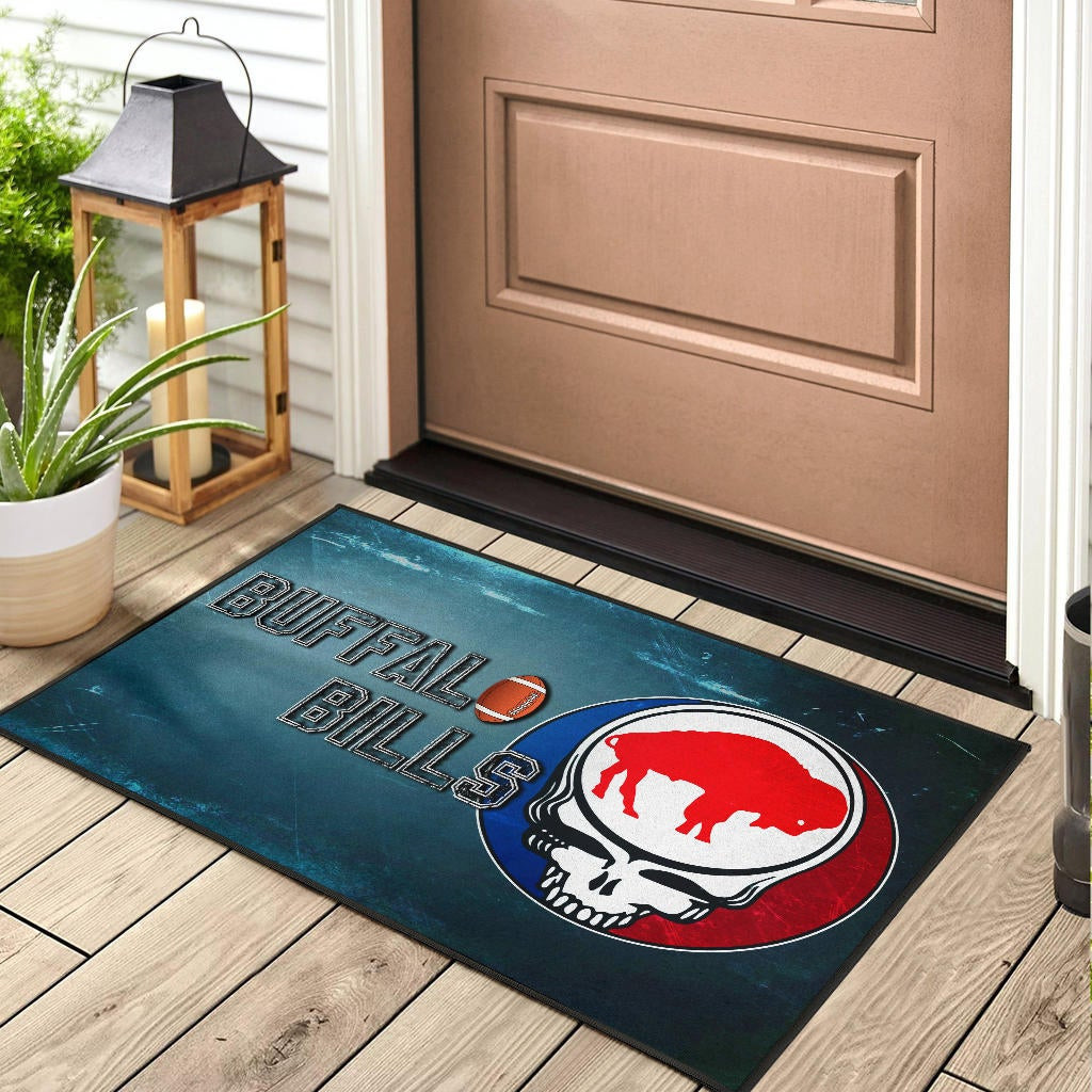 Buffalo Bills American Football Team Rubber Doormat Red Buffalo In Skull Brain Universe Scale Rubber Doormat Home Decor - Image 3