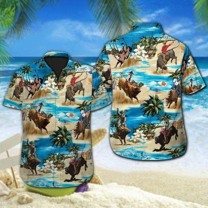 Bull Riding Hawaiian Shirt