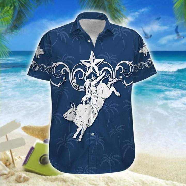 Bull Riding Western Hawaiian Shirt
