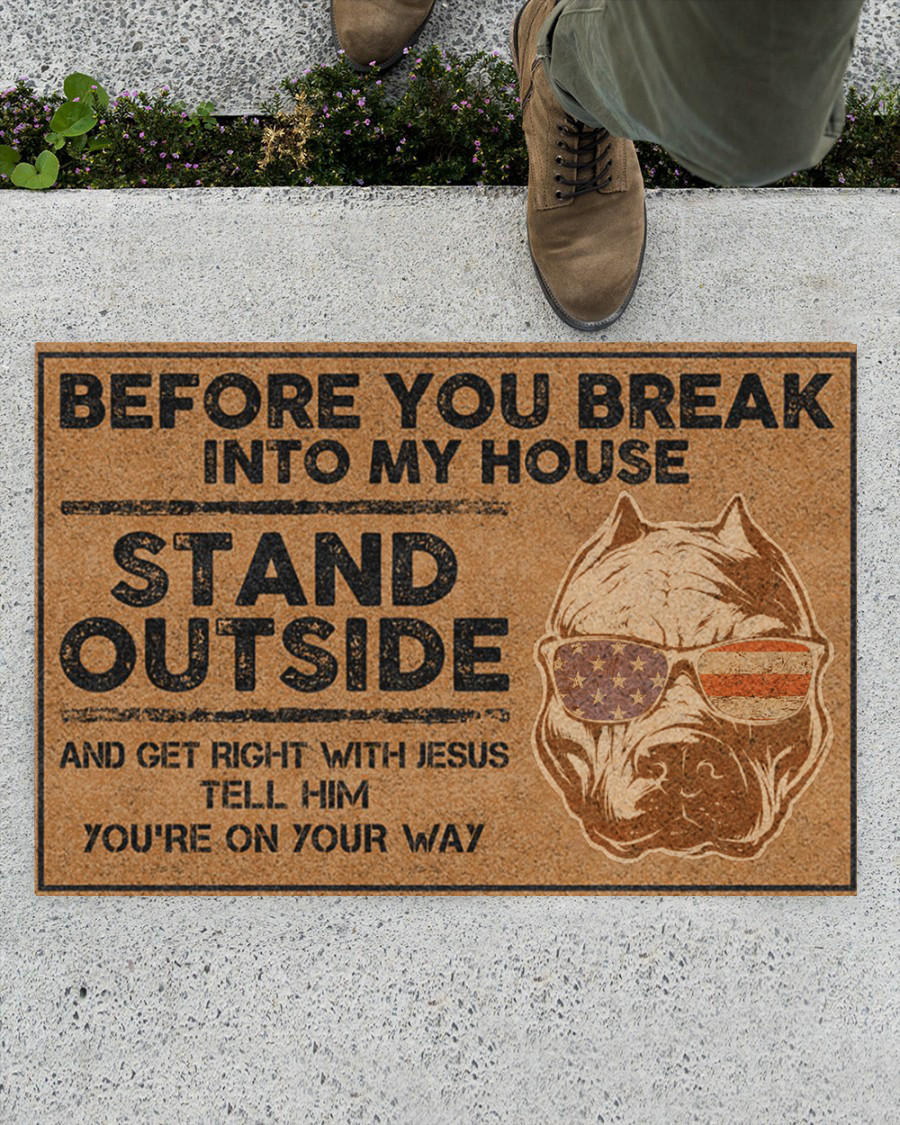 Bulldog Before You Break Into My House Rubber Doormat Dog Owner Funny Mats For Front Door