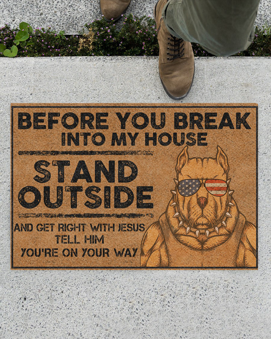 Bulldog Before You Break Into My House Rubber Doormat Funny Front Door Mats Gifts For Bulldog Lovers