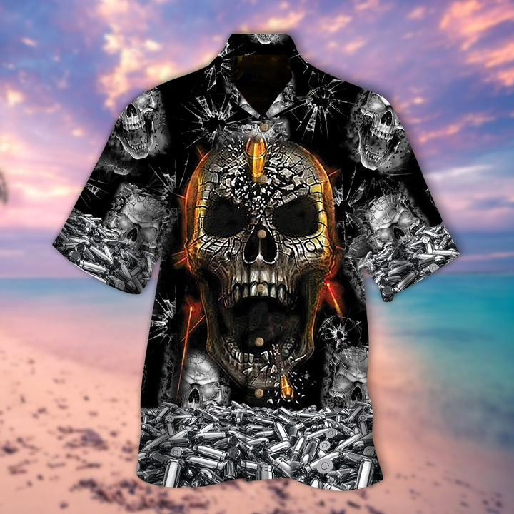 Bullet Skull Halloween Hawaiian Shirt