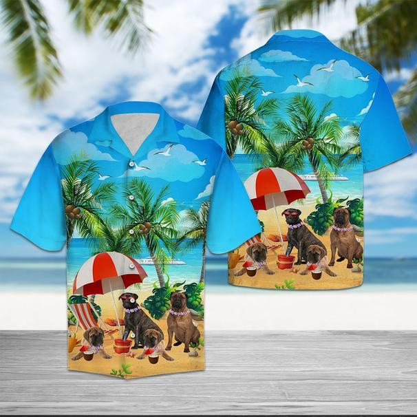 Bullmastiff Beach Summer Hawaiian Shirt