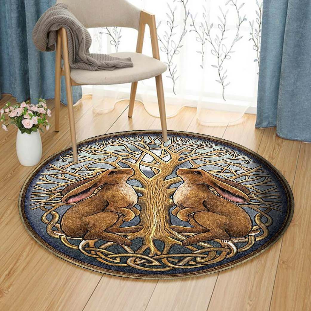 Bunny Round Rug Carpet Bedroom Livingroom Home Decor