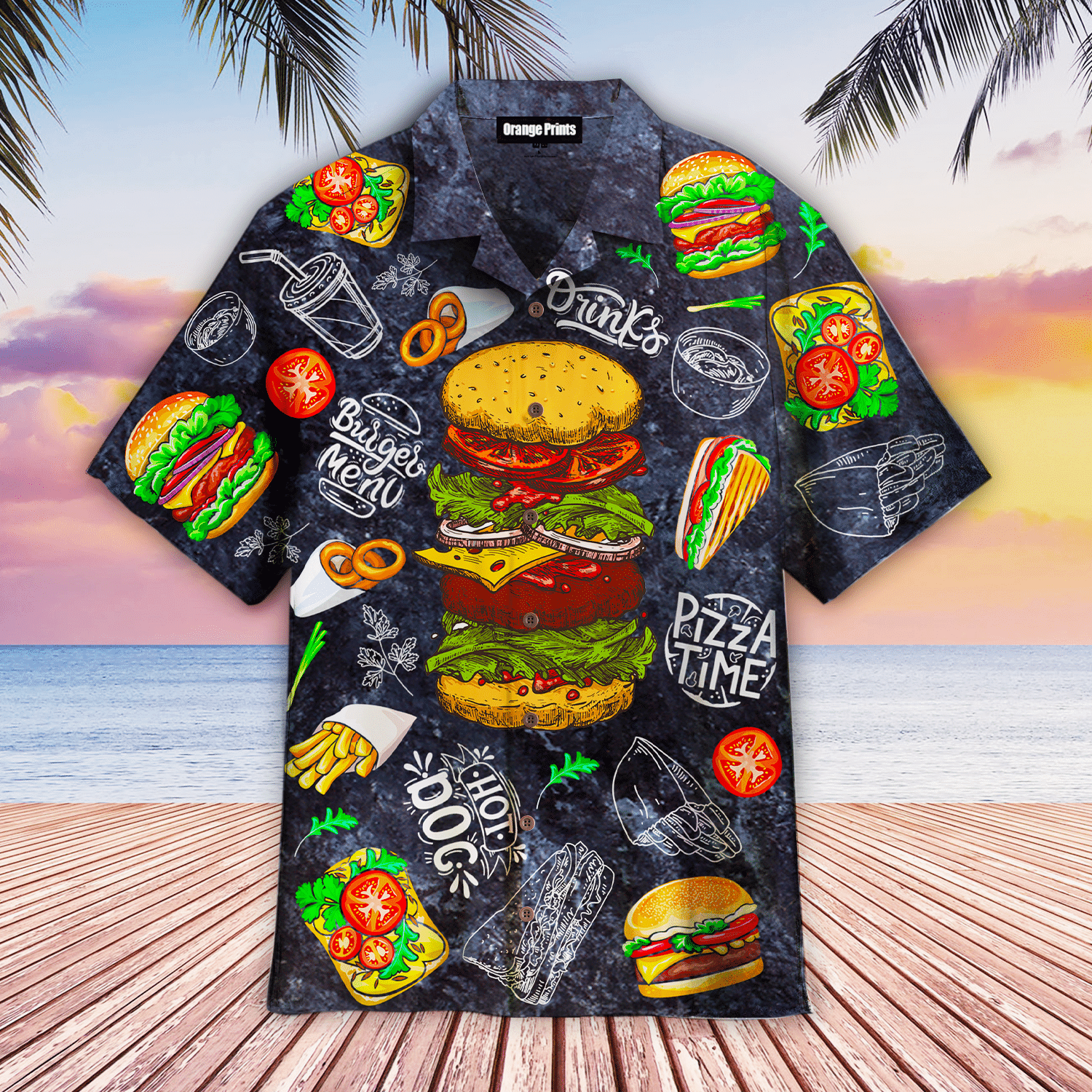 Burger House Loves Food Hawaiian Shirt