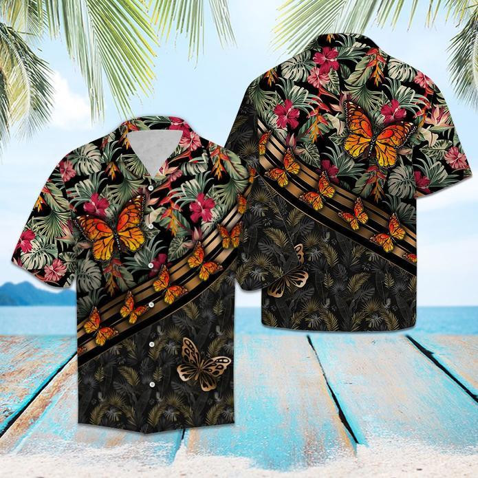 Butterfly Floral Hawaiian Shirt