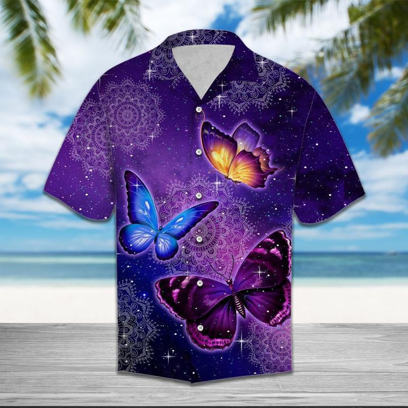 Butterfly Purple Hawaiian Shirt
