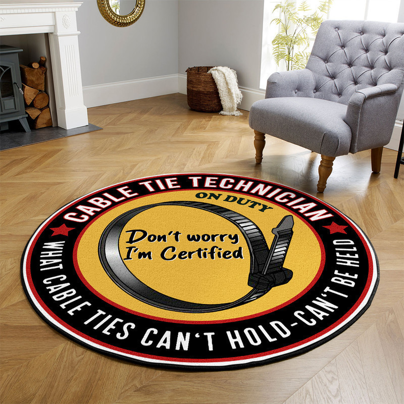 Cable Tie Technician Hot Rod Round Rug Carpet Bedroom Livingroom Home Decor - Image 3