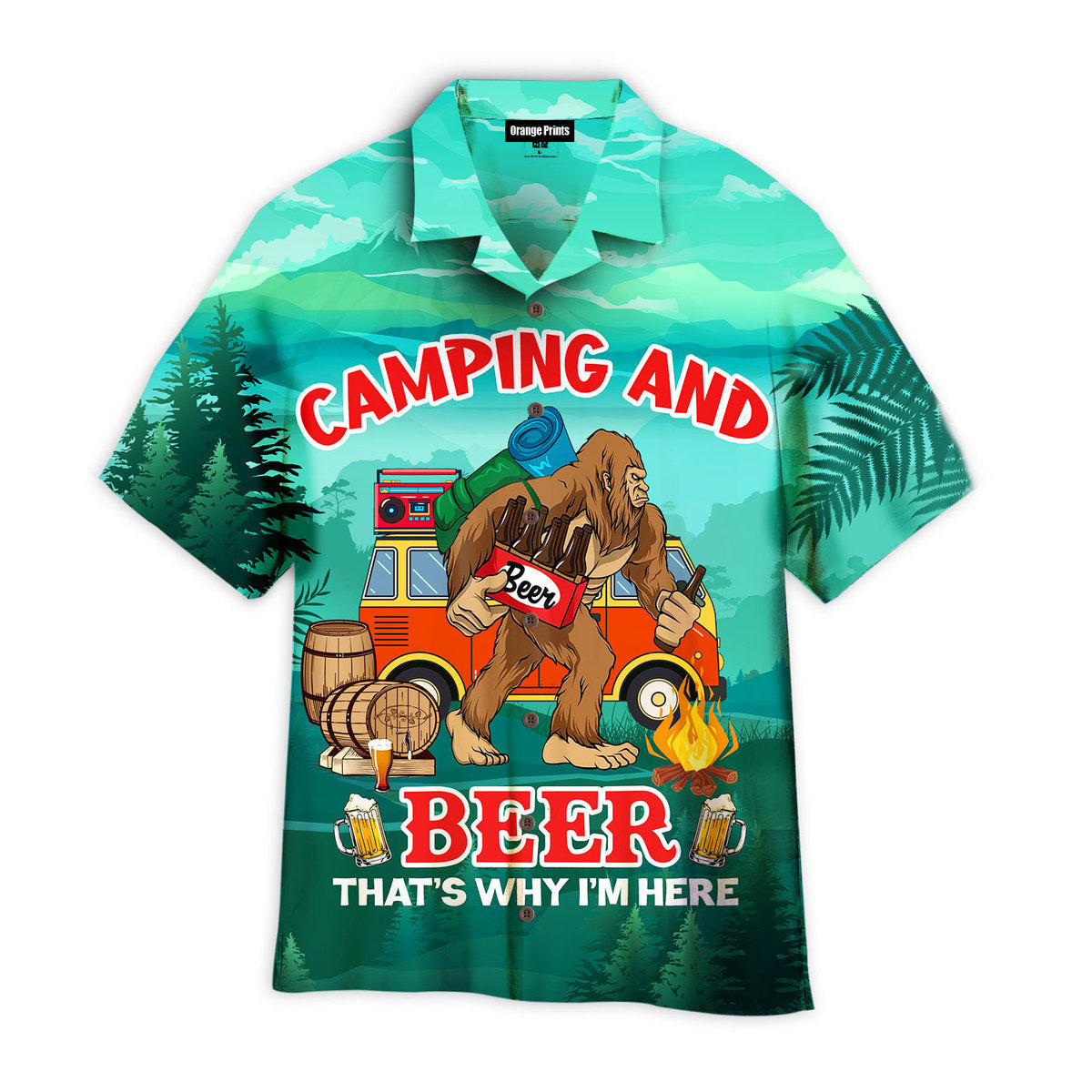 Camping And Beer Thats Why Im Here Hawaiian Shirt