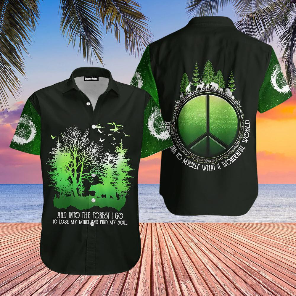 Camping Green Hawaiian Shirt
