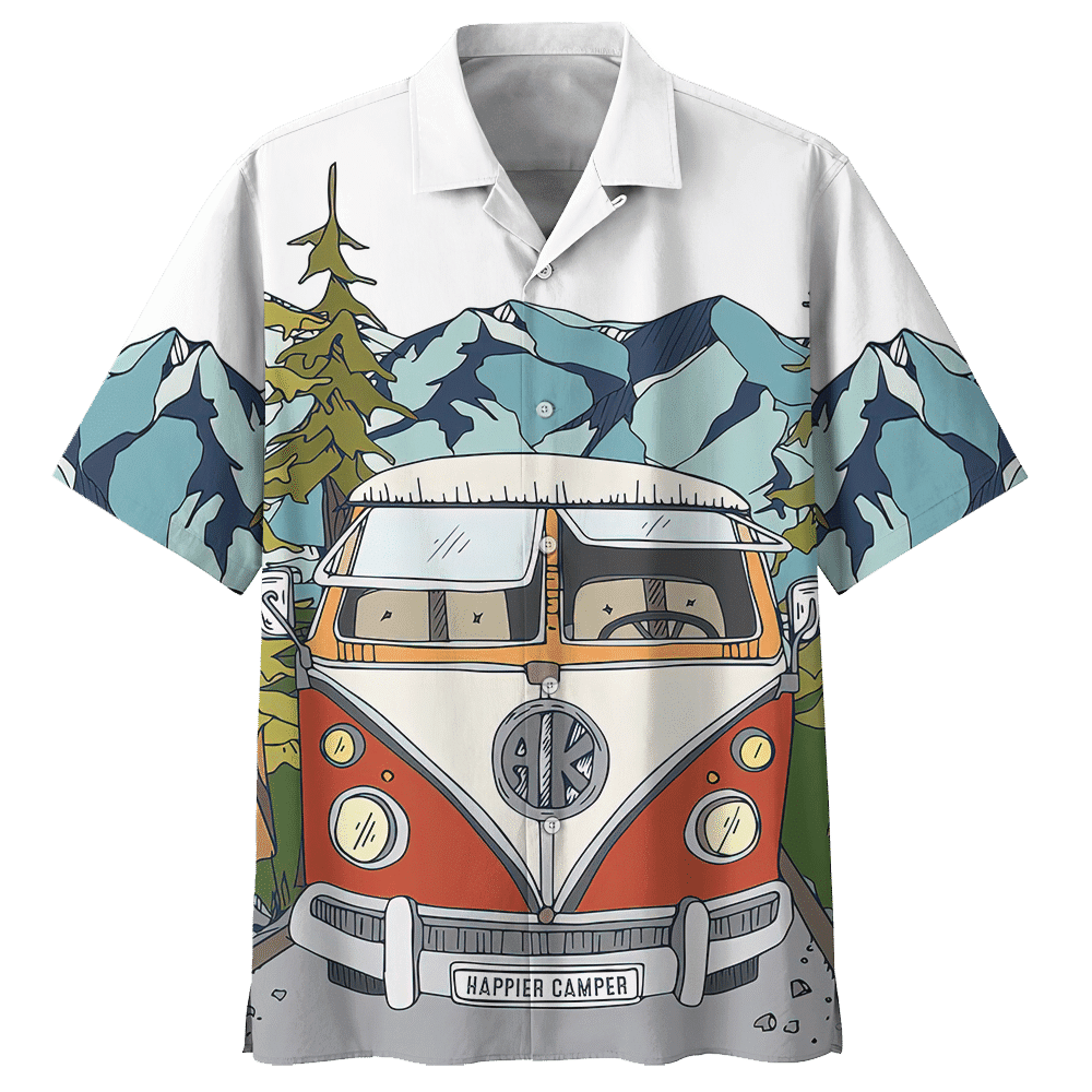 Camping White Hawaiian Shirt