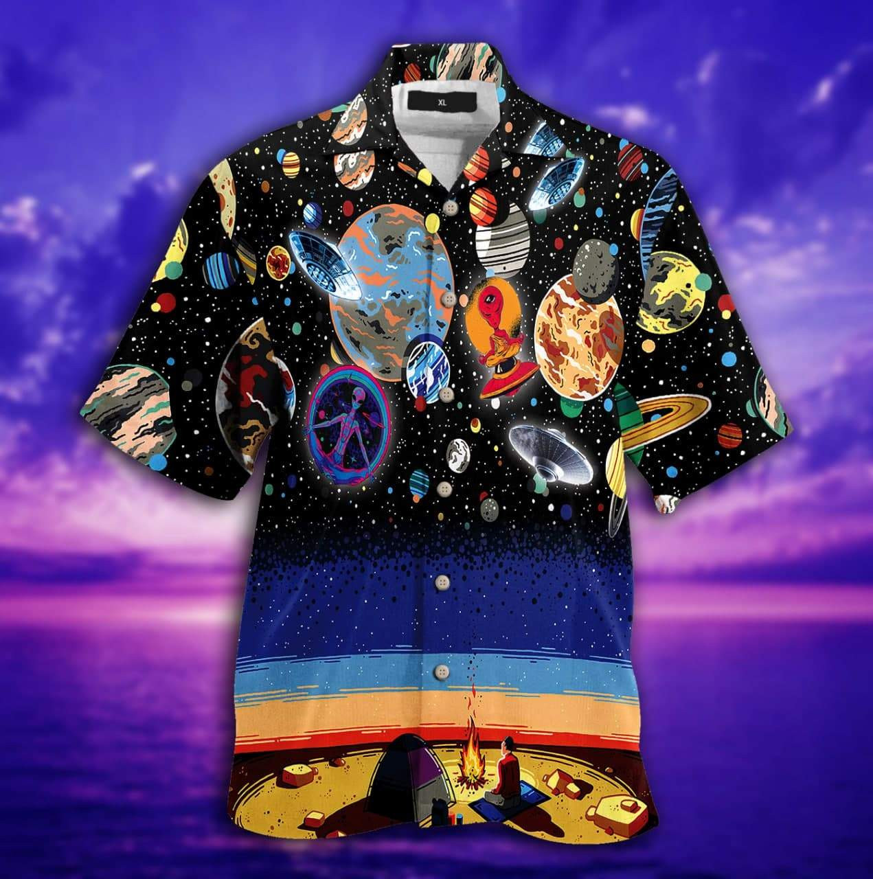 Camping With UFO Hawaiian Shirt