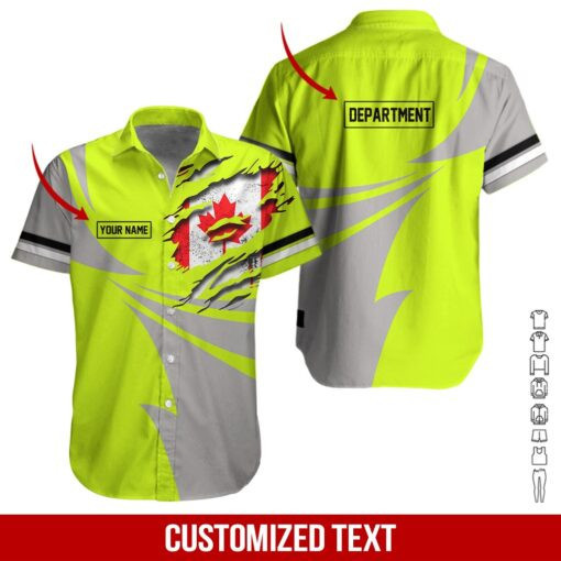 Canada Heavy Equipment Workwear Personalized & Department Hawaiian Shirt